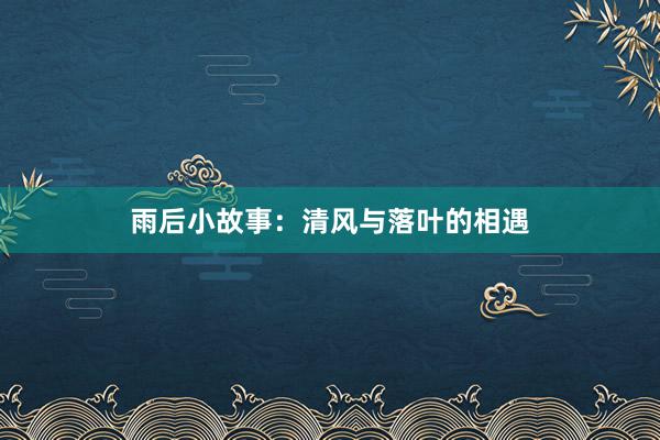 雨后小故事：清风与落叶的相遇